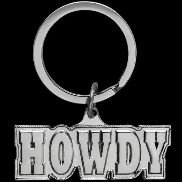 Howdy Silver Western Keychain (In Stock)